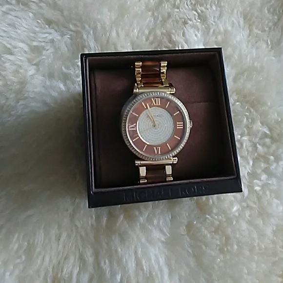 Michael Kors tortoise shell/gold watch main image 6